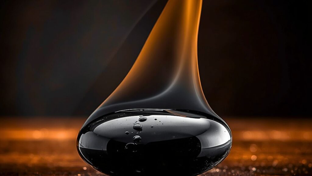 Piedra de obsidiana negra siendo purificada con humo de incienso