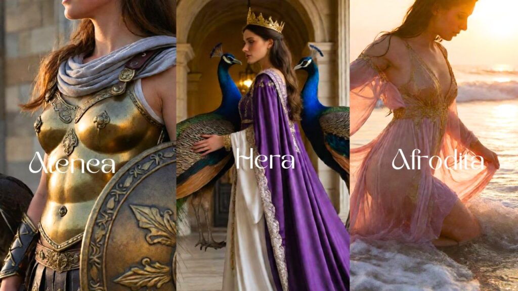 diosas Atenea, hera e afrodita
